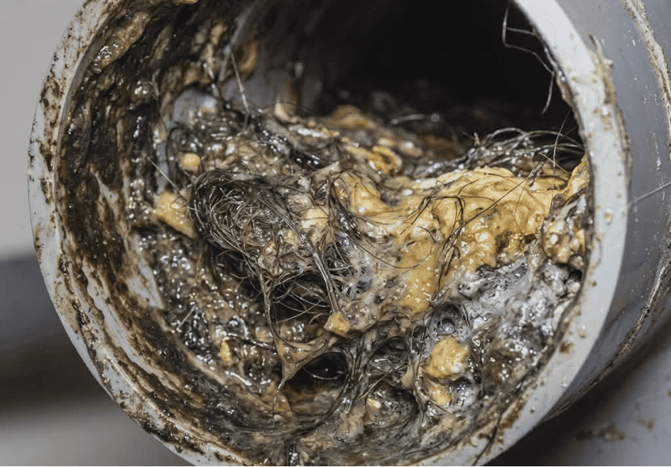 Detail nahromaděného odpadu v potrubí | Pohotovost-vodaodpady.cz