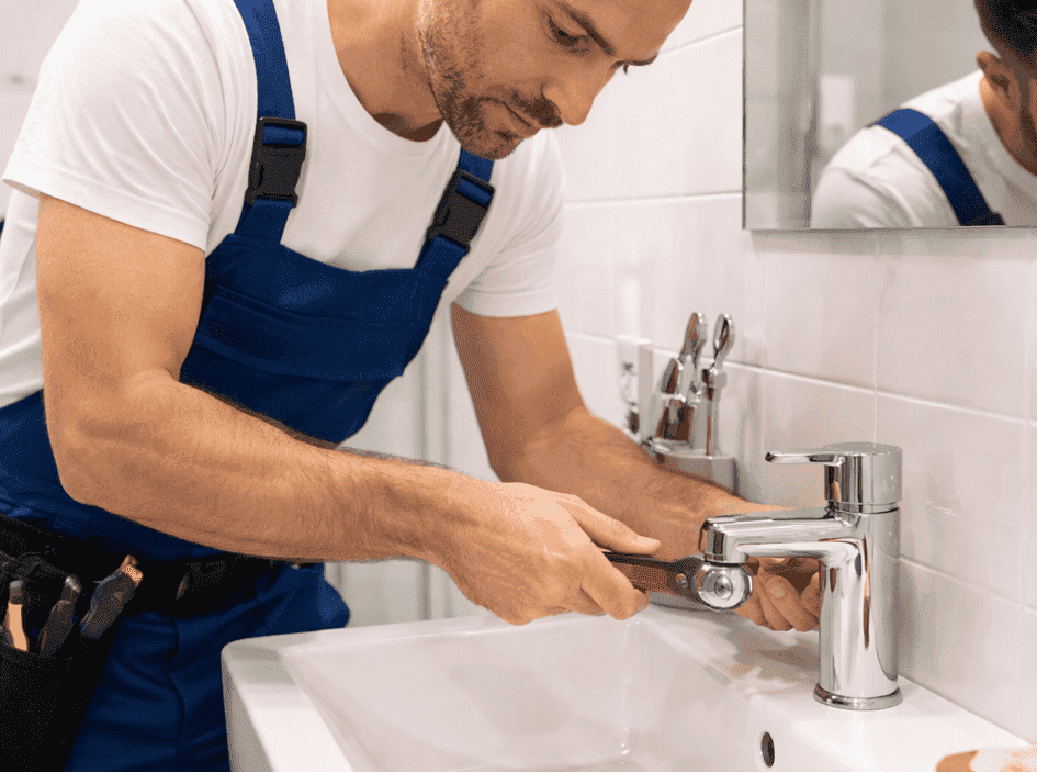 Technik servisuje vodovodní baterii | Pohotovost-vodaodpady.cz