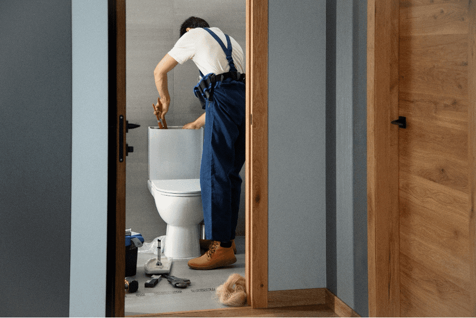 Instalatér opravuje toaletu | Pohotovost-vodaodpady.cz