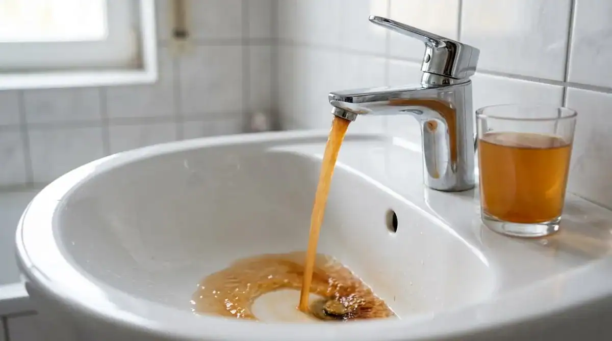 Rezavá nebo hnědá voda z kohoutku a bojleru: příčiny a co dělat